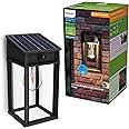 Philips Solar LED 1-Pack Geri UltraEfficient Outdoor Wall Light, Motion Sensor, 2700K, Square, Black, 500 Lumen, High Brightn