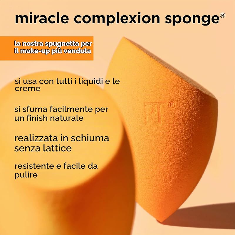 Miracle Complexion Makeup Sponge per fondotinta a copertura totale con custodia da viaggio (confezione e colore possono variare)