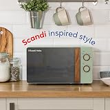 Russell Hobbs RHMM713MG-N 17 Litre Microwave Matt Green Wood Effect Handle view 3