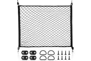 RED WOLF Elastic Cargo Net for SUV Pickup Trunk Bed Netting Trunk Bed Cover Net Stretchable Mesh Organizer 32" x 24" Stretch 