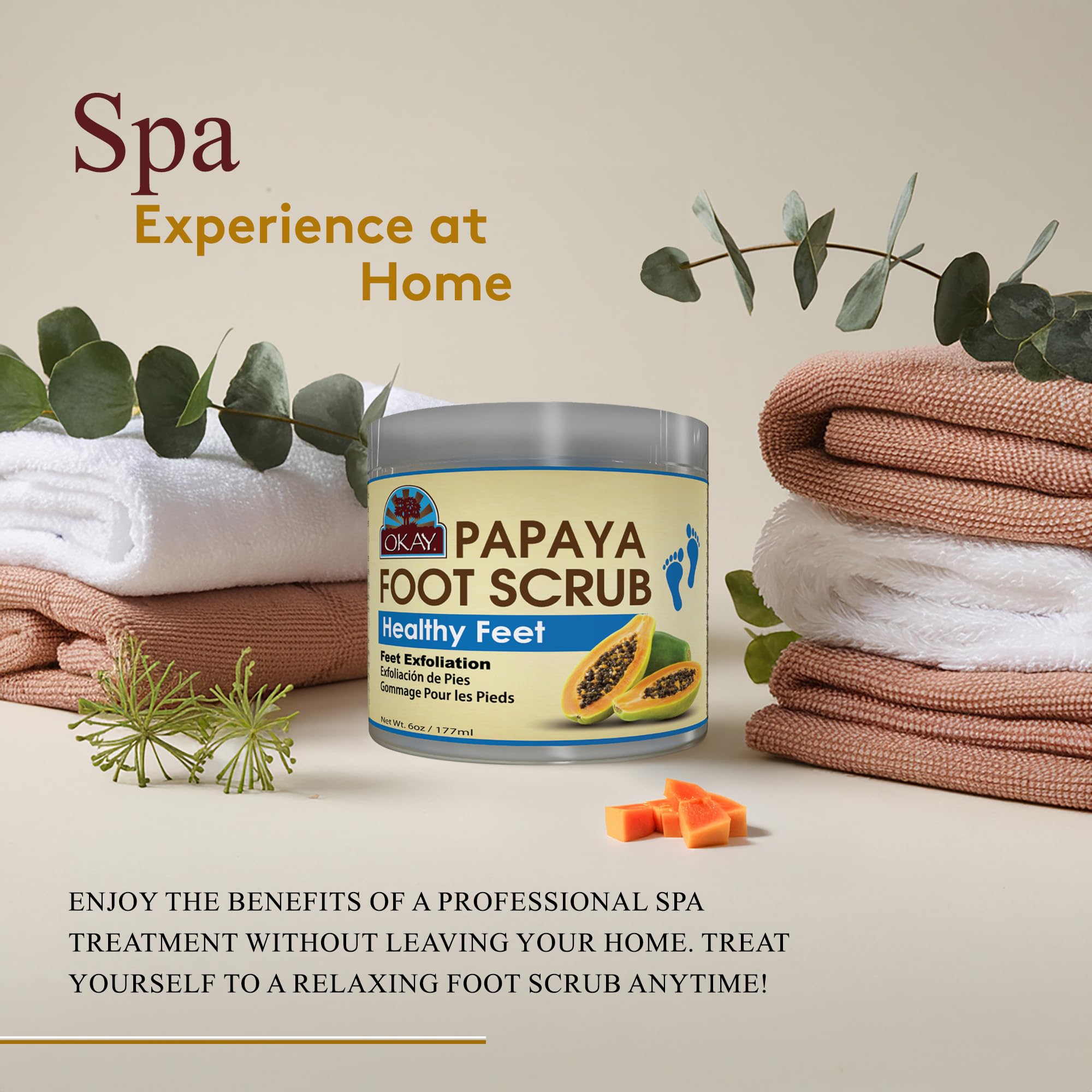 OKAY Papaya Foot Scrub 6oz / 177ml