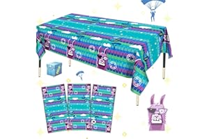 Haxpacal Llama Theme Party Tablecloth 3 PCS, Plastic Disposable Video Games Table Cover for Game Fans Birthday Party Decorations Supplies, 86.6 x 51.2in