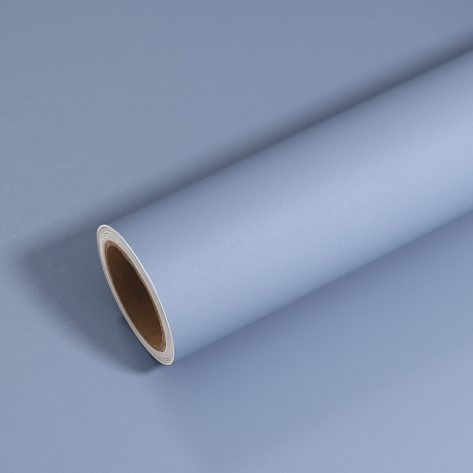 VEELIKE Thick Periwinkle Blue Wallpaper Vintage Blue Contact Paper Peel and Stick Sticky Back Plastic Roll Kitchen Cupboard Vinyl Wrap for Furniture Sticker Vinyl Cabinet Cover Bathroom 40cm×300cm