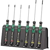 Wera - 5118150001 2035/6 A Kraftform Micro Slotted/Phillips Electronics Screwdriver Set and Rack, Multi, 6-Pieces