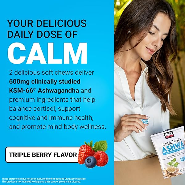 FORCE FACTOR AMAZING ASHWA FOR STRESS RELIEF, MEMORY, FOCUS, AND IMMUNE SUPPORT HEALTH, ASHWAGANDA SUPPLEMENT WITH KSM-66 ASHWAGANDHA FOR STRESS, 60 SOFT CHEWS