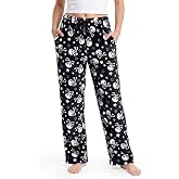Giggling Getup Halloween Pajama Pants Women Soft Flannel Fleece Bottoms Sleep & Lounge Pants with Pockets and Drawstring