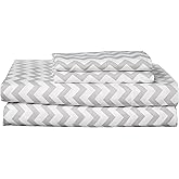 King Size Sheets - Breathable Luxury Bed Sheets with Full Elastic & Secure Corner Straps Built In - 1800 Supreme Collection Extra Soft Deep Pocket Bedding Set, Sheet Set, King, Chevron Gray
