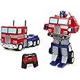 Jada Toys – Transformers Optimus Prime Converting RC Vehicle – Kids Toys Gift with Transformation from Truck to Robot – Lights & Sounds – Full Function Remote Control – 13" Long