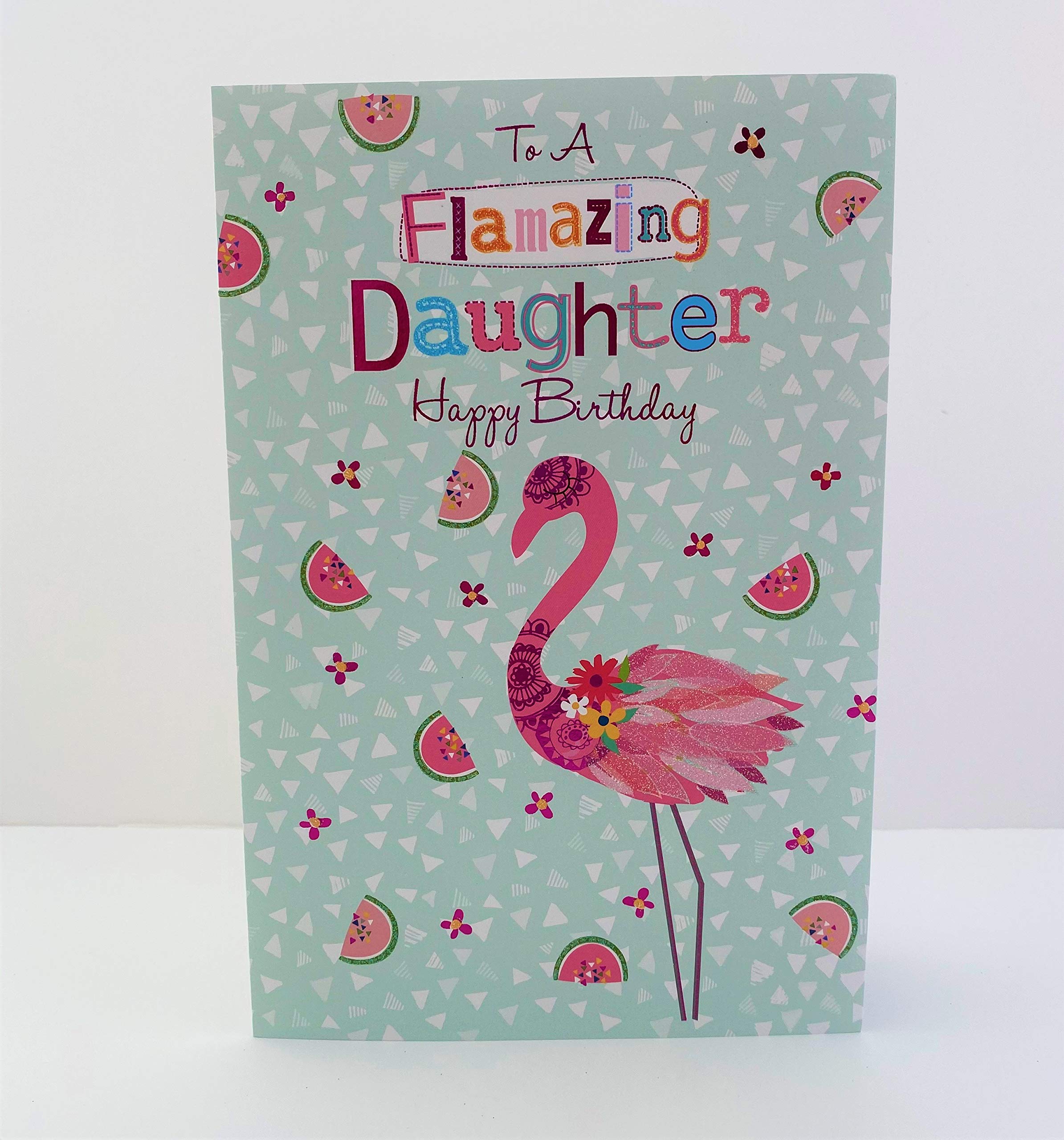 Cherry Orchard Flamazing Daughter Happy Birthday Card - Flamingo Watermelon