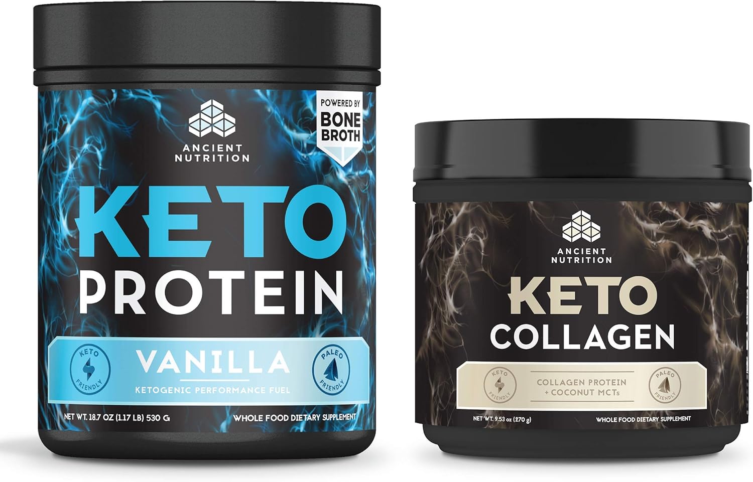 Ancient Nutrition Keto Bundle - KetoPROTEIN Vanilla + KetoCOLLAGEN Pure