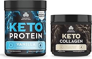 Ancient Nutrition Keto Bundle - KetoPROTEIN Vanilla + KetoCOLLAGEN Pure