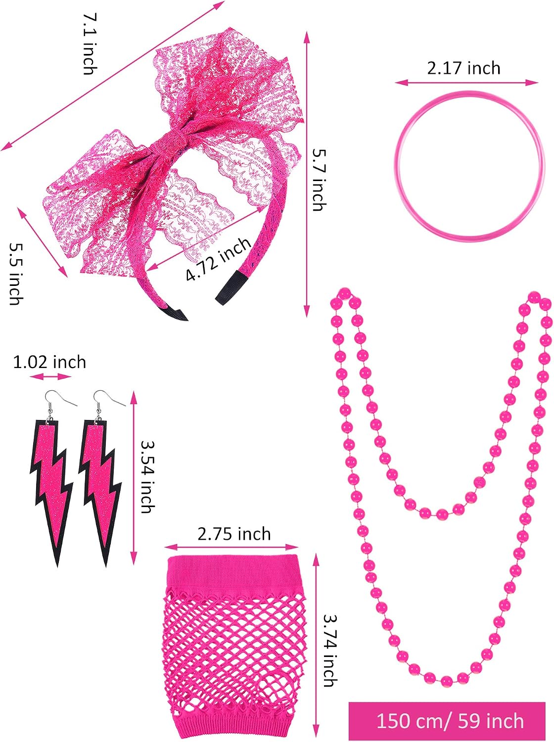 Women's 80s Costume Accessories Set - Image 5