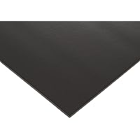 Poron Polyurethane Open-Cell Foam Sheet, Ultra Soft Firmness, No Backing, Black, 0.250" Thickness, 24" Width, 24" Length