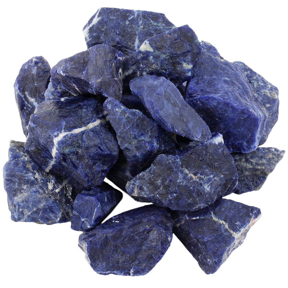 Shanxing 1lb/460g Natural Sodalite Large Raw Blue Crystals Bulk Rough Stones, Mineral Rocks for Tumbling Cabbing, Reiki Chakra Healing Crystals for Wire Wrapping Fish Tank Aquarium Vase Plant Decor