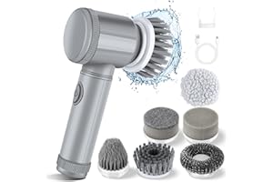 LEKISHE Electric Spin Scrubber 2024 New Electric Scrubber for Bathroom with 6 Replaceable Heads,Handheld Spin Scrubber,Power Shower Scrubber for Cleaning Shower,Floor,Grout,Tub