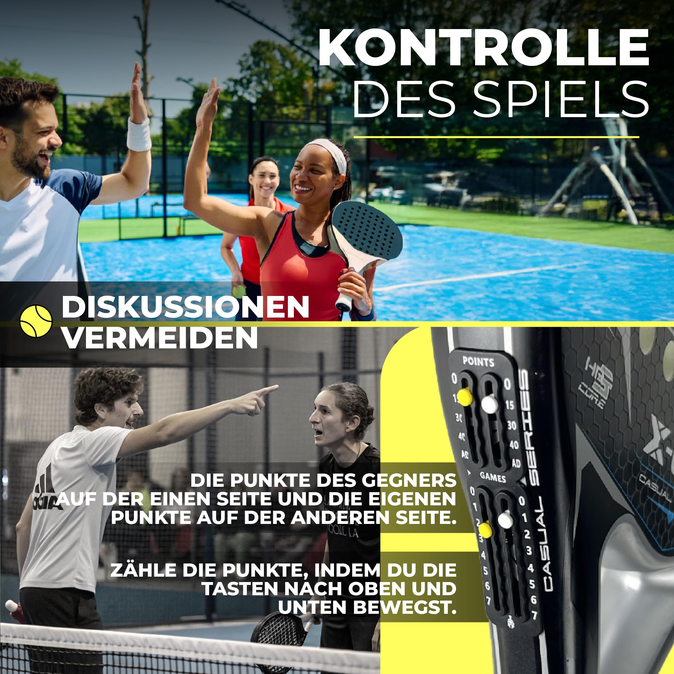 GLADIATOR PADEL - ZÄHLTAFEL FÜR Tennis und Padel-Tennis selbst Trainer-Tennis Training-Tennis zubehör-Padel-Paddle Tennis-padle Tennis schläger-Tennis Gadget-Tennis Training-Tenis- Padel 2