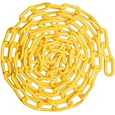 US Weight (Made in USA) 2" x 100' Yellow Plastic Safety Chain ft. SunShield UV Resistant Technology