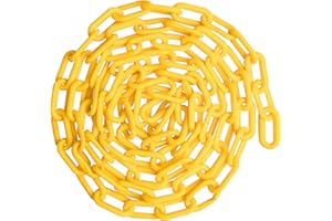 US Weight (Made in USA) 2" x 100' Yellow Plastic Safety Chain ft. SunShield UV Resistant Technology