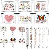 XEQWZVFR 18 Pcs Occupational Therapy Gifts 6 "Therapist Makeup Bags 6 "Therapist Snap-on Badges 6 "Therapist Roll-up Paper Ballpoint Pens Gifts Appreciation Gift for Occupational Therapy Assistant