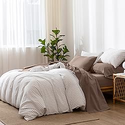 MooMee Bedding Sheet Set 100% Washed Cotton Linen