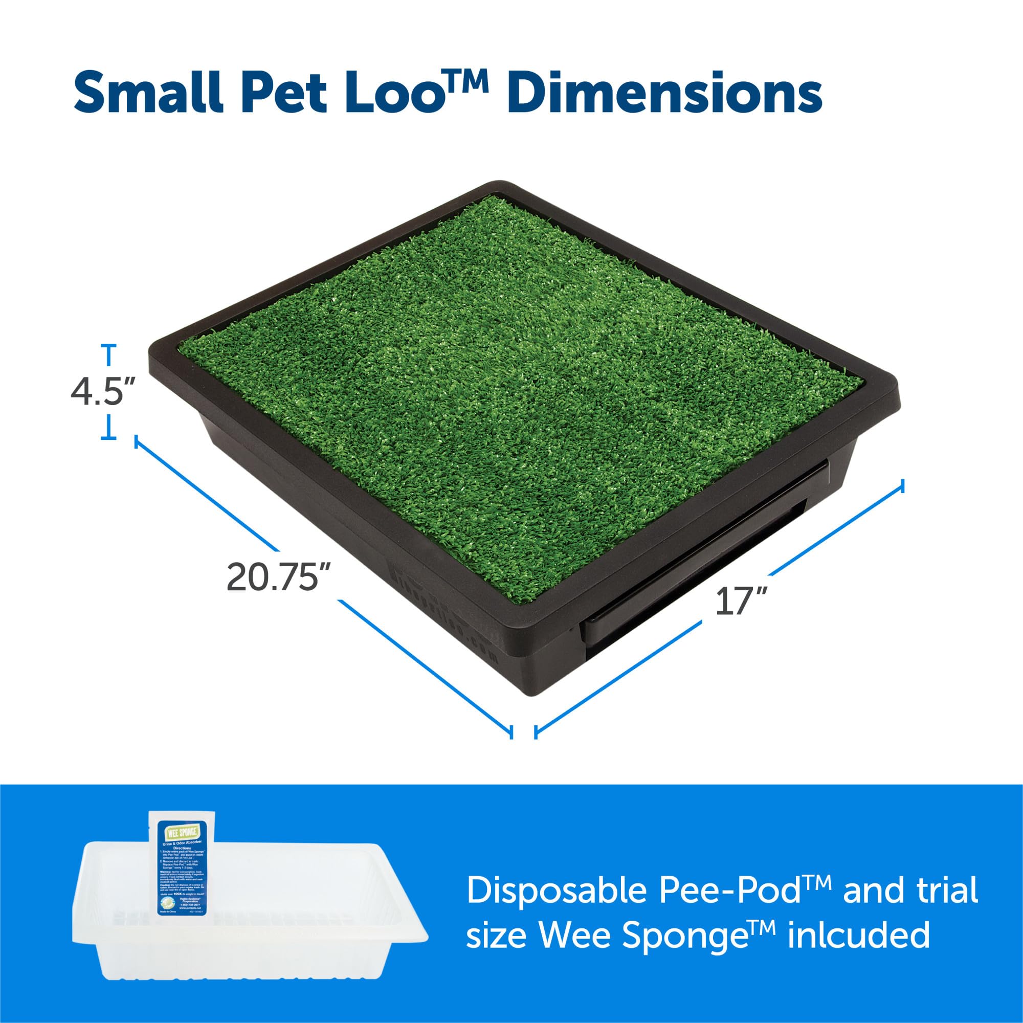 PetSafe Pet Loo Indoor Pet Toilet, Portable Dog Potty Station, Grass Pad Tray of Synthetic Grass Mat, Easy to Clean, Large