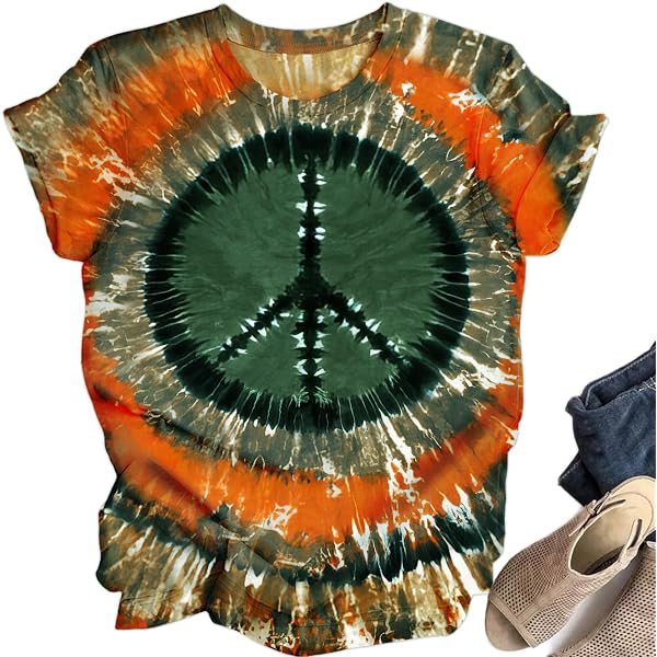 T-shirt Joy Lab Tie-dye Orange Et Blanc Taille M - Modal Et Spandex - Très Bon état