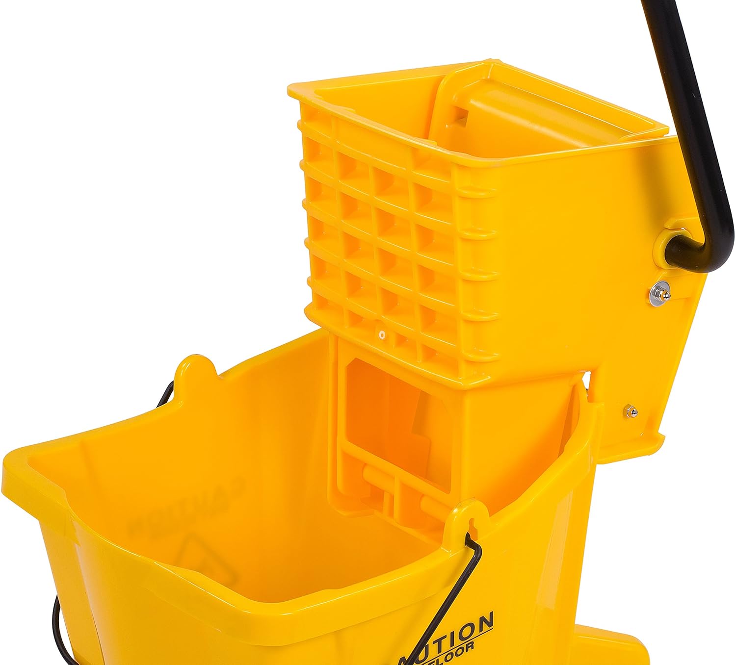 Carlisle 3690804 Commercial Mop Bucket with Side Press Wringer, 26 Quart Capacity, Yellow: Industrial & Scientific