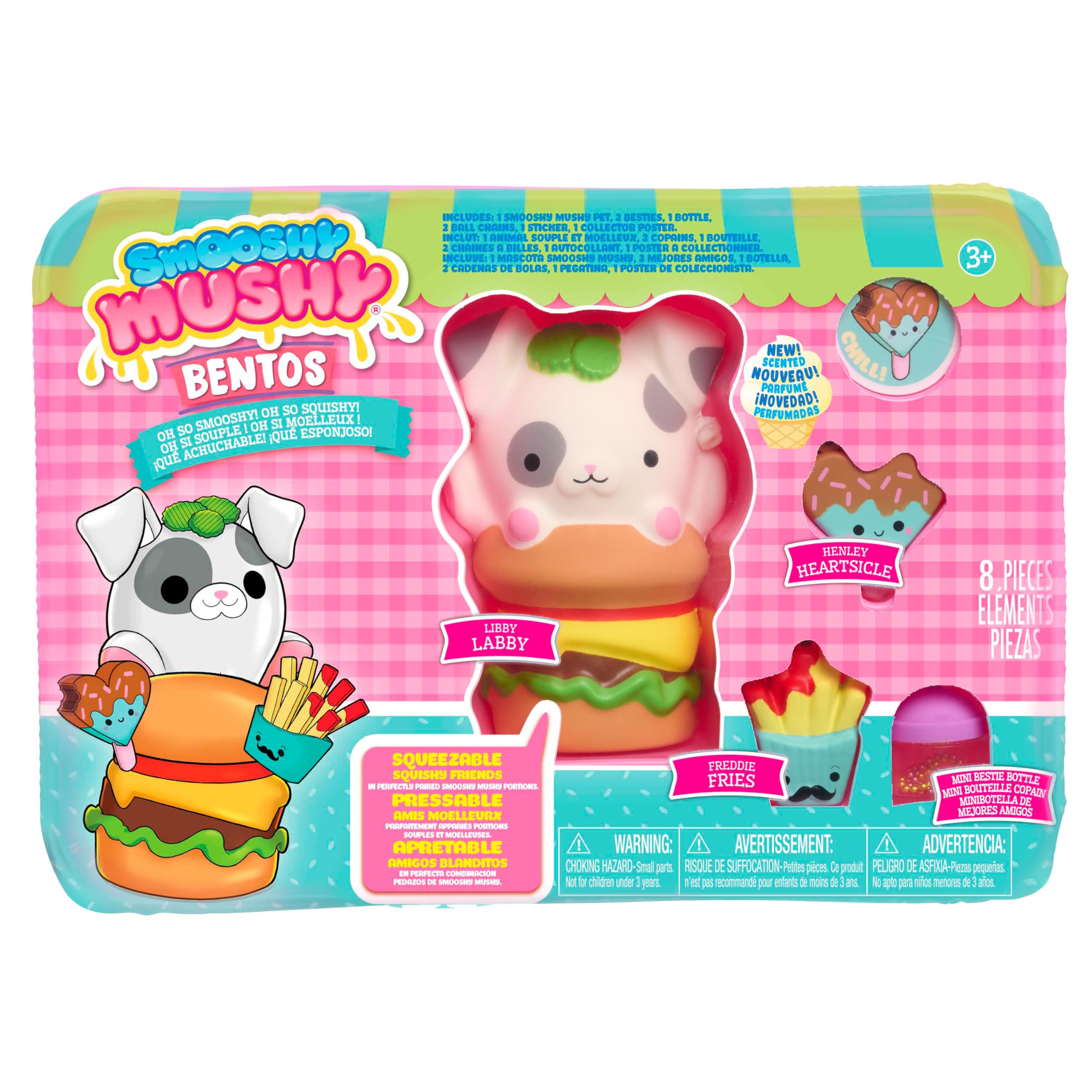 Smooshy Mushy Bento Box Series 1 Libby Labby, Includes 3 Accessories, Collectible Squishy Fidget Toys, Kids Toys for Ages 3 Up by Just Play
