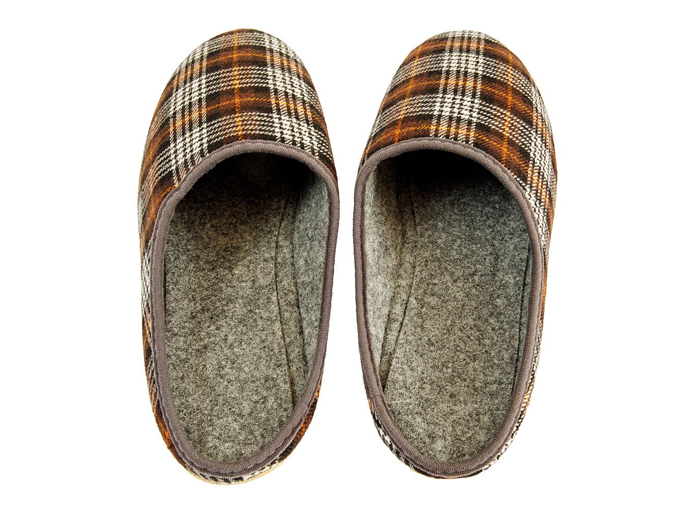 Filzpantoffeln Hausschuhe aus Filz mit Gummisohle Filzlatschen Soft für Herren Gitter Braun Dunkelblau Grau Apreggio (45, Braun)