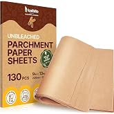 Katbite 9x13 Inch Parchment Paper Sheets 130PCS, Unbleached Non-Stick | Precut Baking Paper Fits Quarter Sheet Pans, Food-Grade &amp; BPA-Free, Oven Safe To 450&deg;F, Easy Cleanup for Baking, Roasting