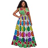 HongyuAmy Women's African Print Maxi Dresses Ankara Multi Color Dress for Women