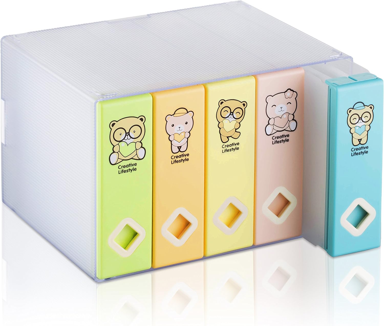 AhfuLife CD Storage Box, Large DVD Storage Boxes, Colorful Space-saving Album CD or DVD Organiser Holds Up to 120 Disks