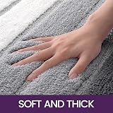 DEXI Bath Mat 60 x 90 cm Grey Extra Soft Microfiber Non-Slip view 3