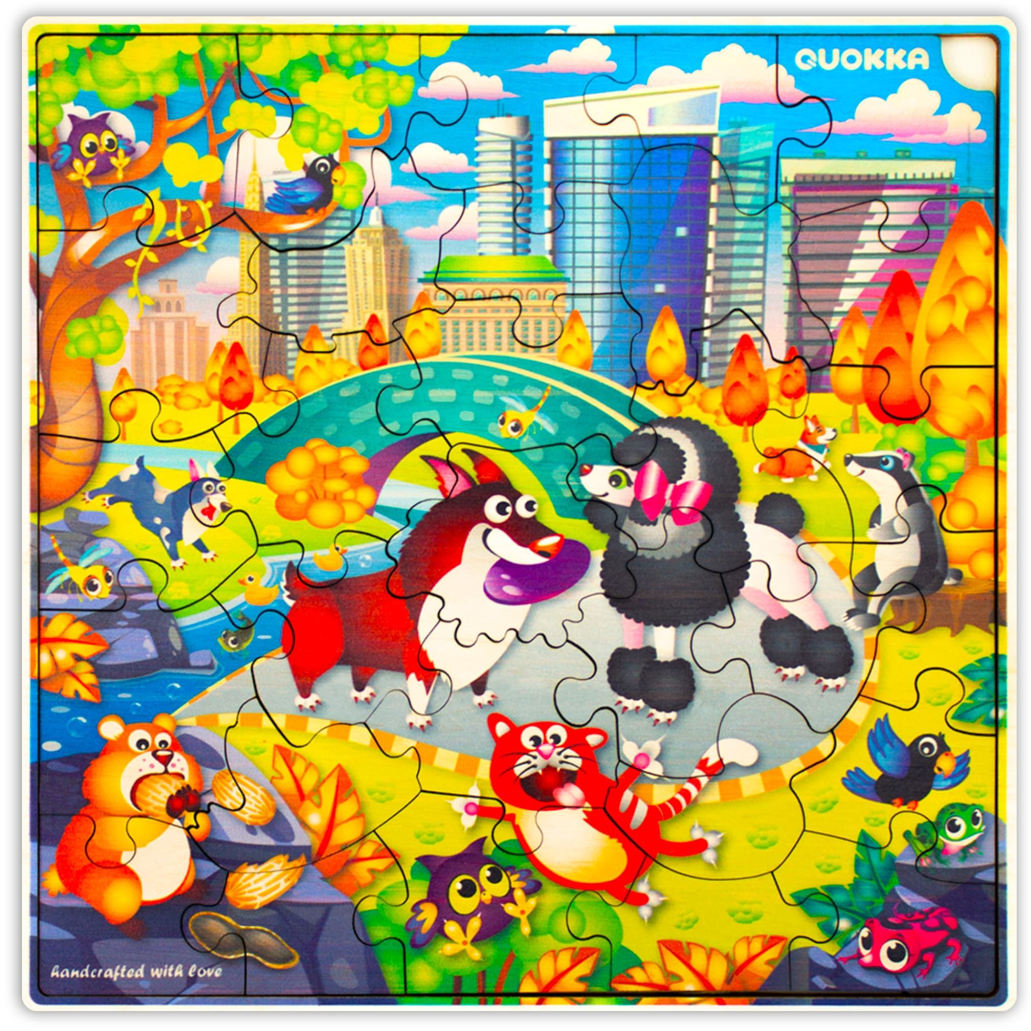 QUOKKA Wooden Park Puzzles for Kids Ages 3-5 – 28 Pieces Toddlers Kids Puzzles Ages 4-8 Year Olds – Wood Park Toys for Children 6-8 yo — image 1