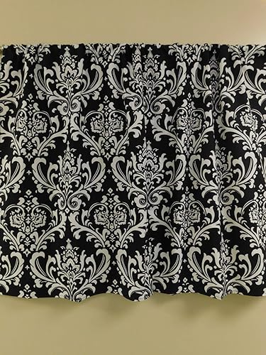Amazon Com Black And White Damask Curtain 2 Panels Tiers
