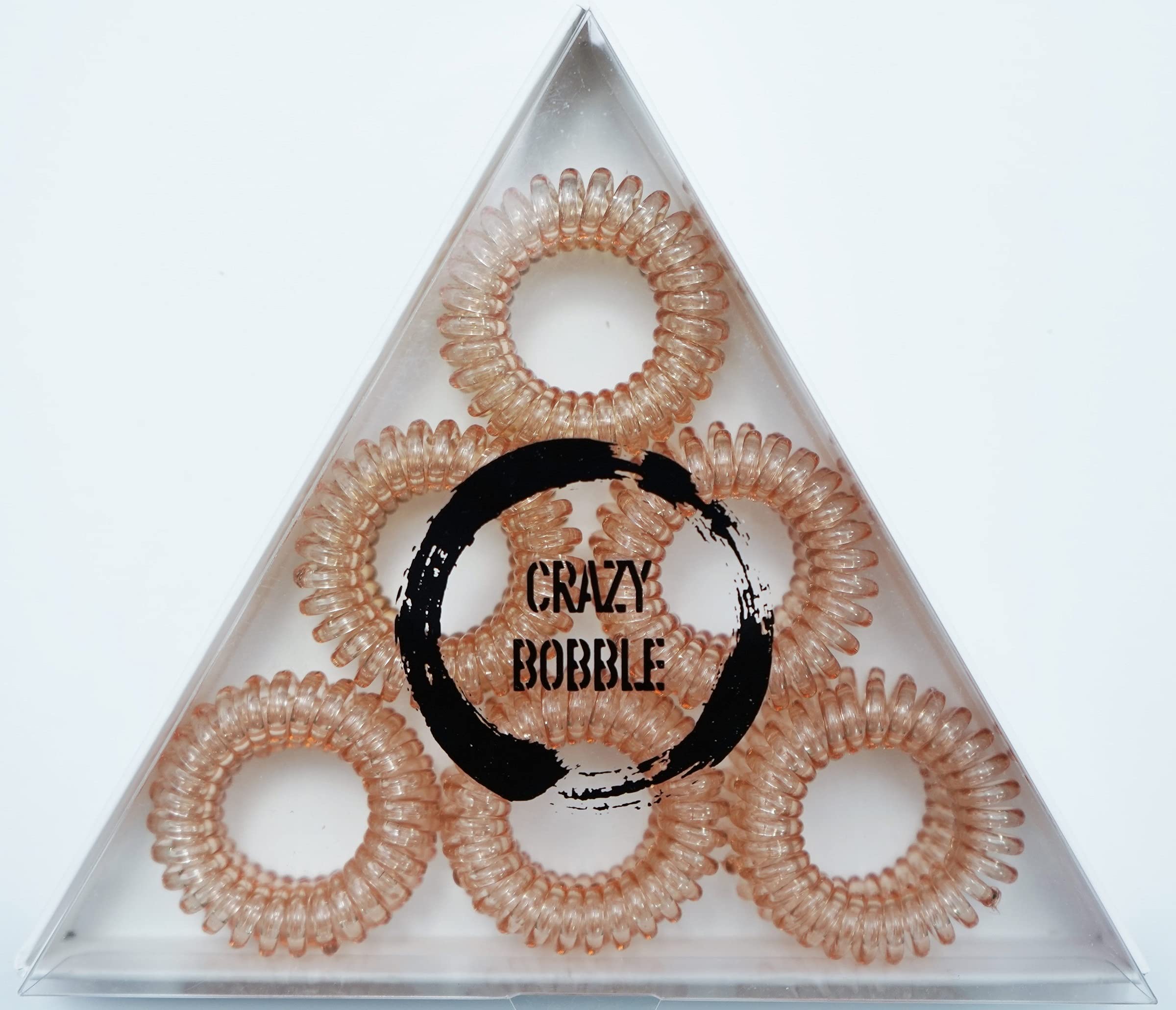 12 Pcs Crazy Bobble® Premium Spiral Hair Ties, Telephone Wire, Ponytail Holders, Coil Hair Bands (Light Blonde)