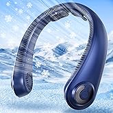 AUIIAH Portable Lightweight Neck Fan, 5 Speeds, Neck Support, Valentine's Gifts for Men Women, USB Rechargeable Personal Bladeless Wearable Cooling Neck Fan for Hot Flashes, Disneyland, Travel