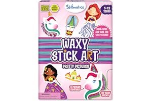 Skillmatics Waxy Stick Art Kit - 100 Bendable & Reusable Waxy Sticks for Mess-Free DIY Fun, Pretty Pictures with Unicorns & Princesses, Creative Gifts for Girls & Boys Ages 5, 6, 7, 8, 9, 10, 11, 12