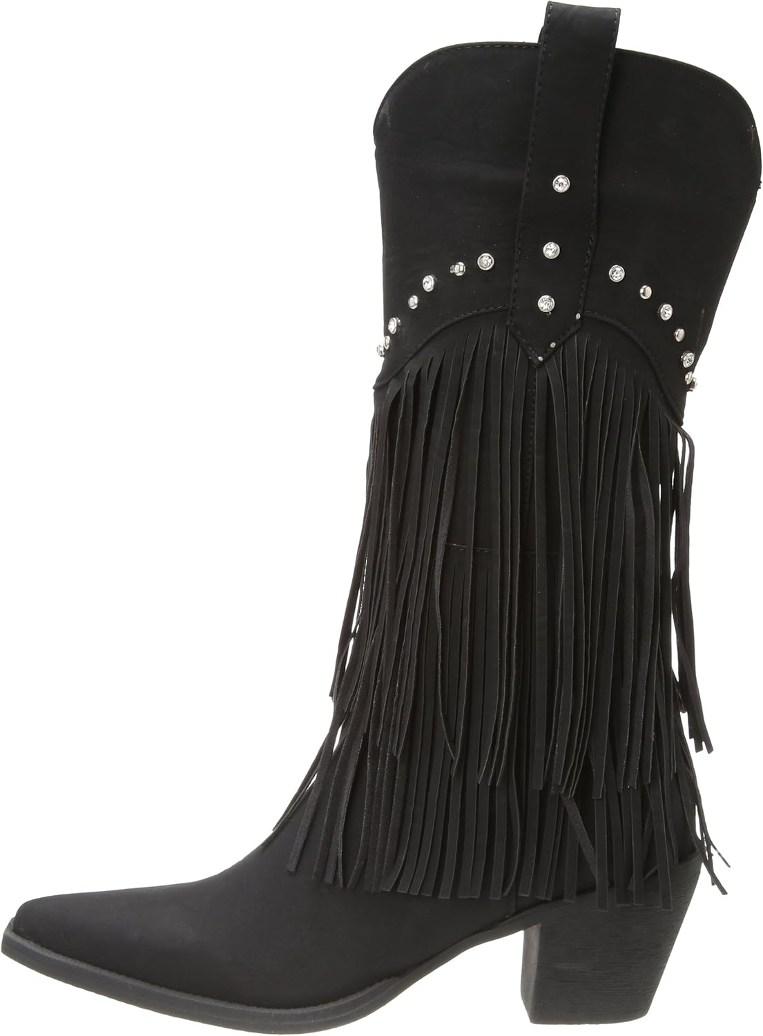 black fringe cowboy boots
