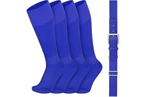 VONMELLI Youth Baseball Socks and Belt Combo, Elastic Softball Belt and Socks for Boys and Adult (2 Pairs of Socks & 1 Belt)