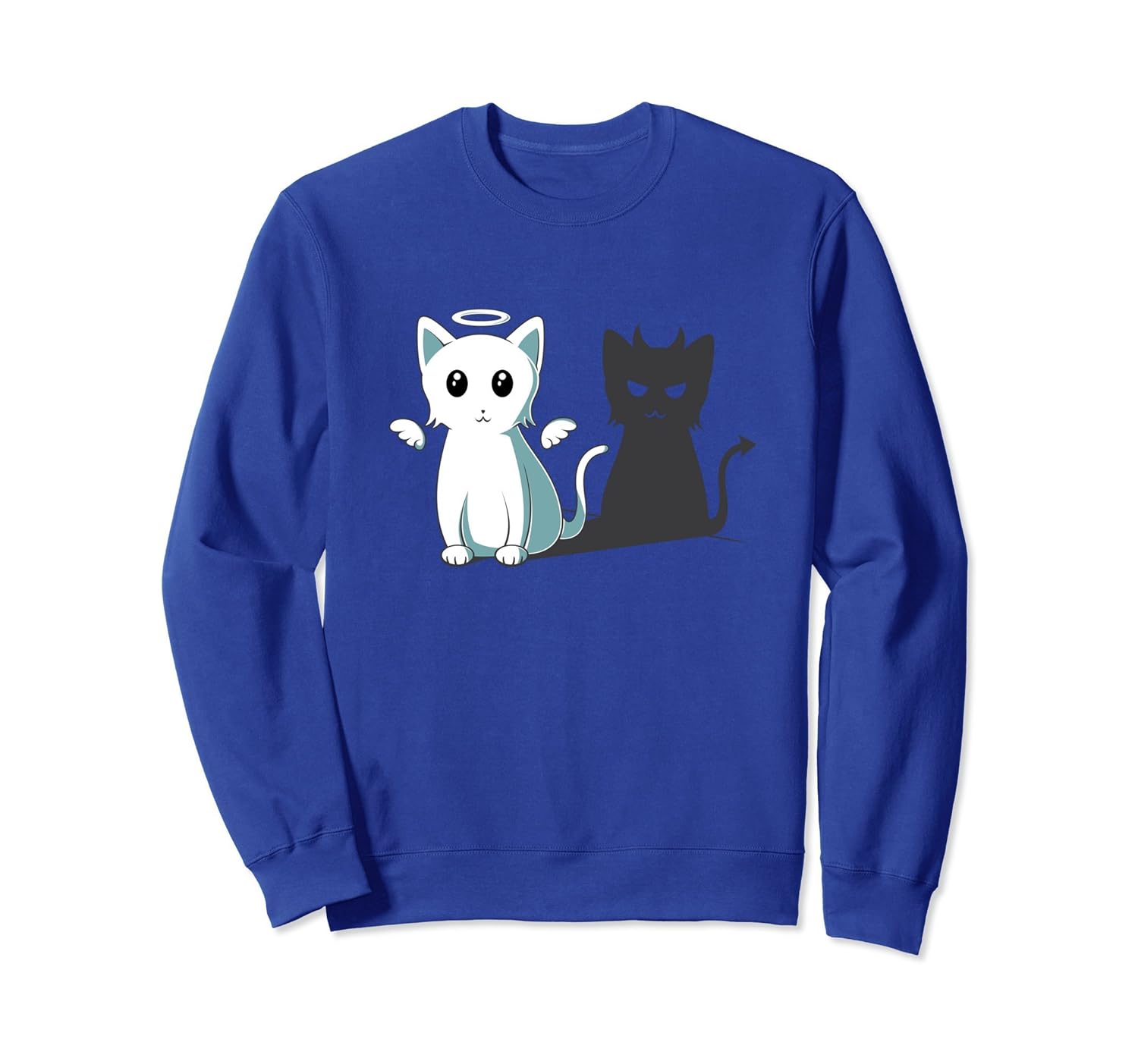 Purr Evil Devil Cat Angel Devil Halloween Sweatshirt Gift- TPT