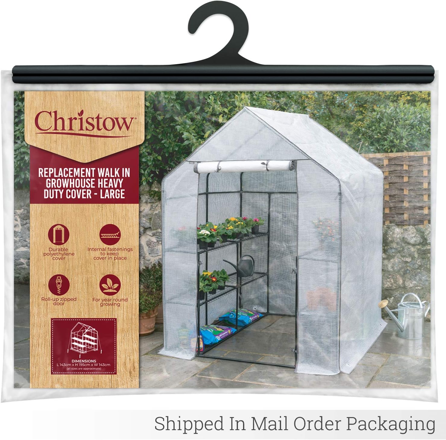 CHRISTOW Walk In Greenhouse Cover Replacement, Reinforced Large
