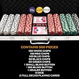 M.Y Texas Hold'em Poker Set 500 Chips Aluminium Case 11.5g 2 Decks Cards Dice view 2