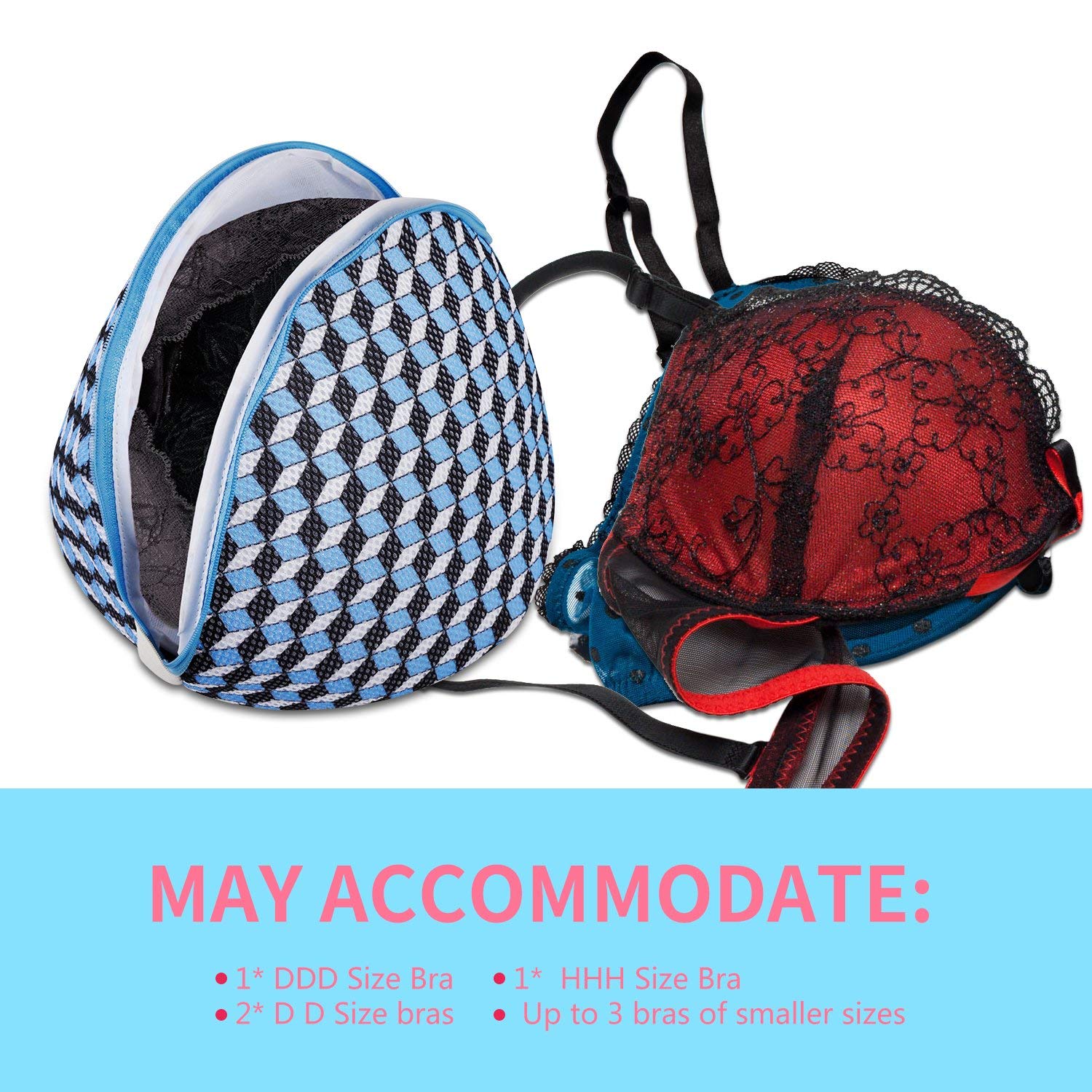 Large Size Bra Wash Bags, Dalykate Mesh Big Bra Laundry Bags with Premium Zipper, Clothing Washing Bags for Bras Lingerie, Laundry,Stocking, Underwear and Delicates Set of 2 for Women