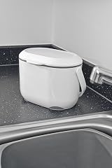 Addis 2.5L Compost Caddy White and Metallic view 2