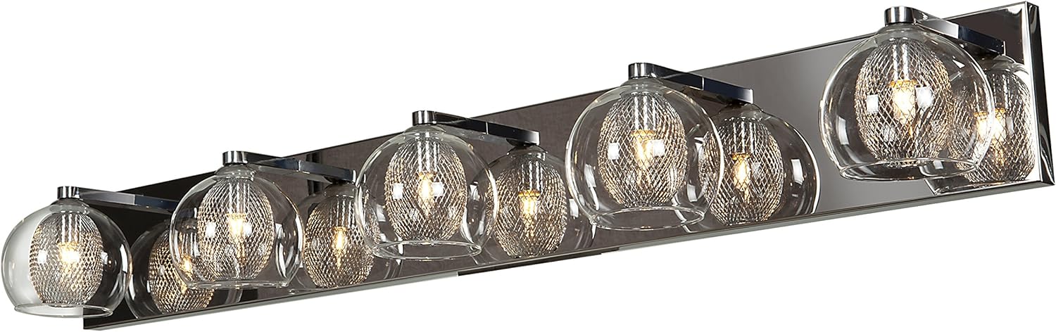 Best Chrome 5 Light Vanity Lighting With Clear Globes