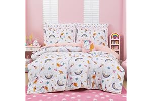 Mooreeke Bed in a Bag for Kids Girls Teens, 8 Pieces Full Size Comforter Bed Set with Shams, Sheet Set and Decorative Toy Pil