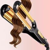 ELLA BELLA&reg; Open Waver (Deep Waver) Curling Iron, 3 Barrel Crimper Tool | Instant &amp; Long-Lasting Open Waves. Digital Display for Accurate Temperature Control. All Hair Types
