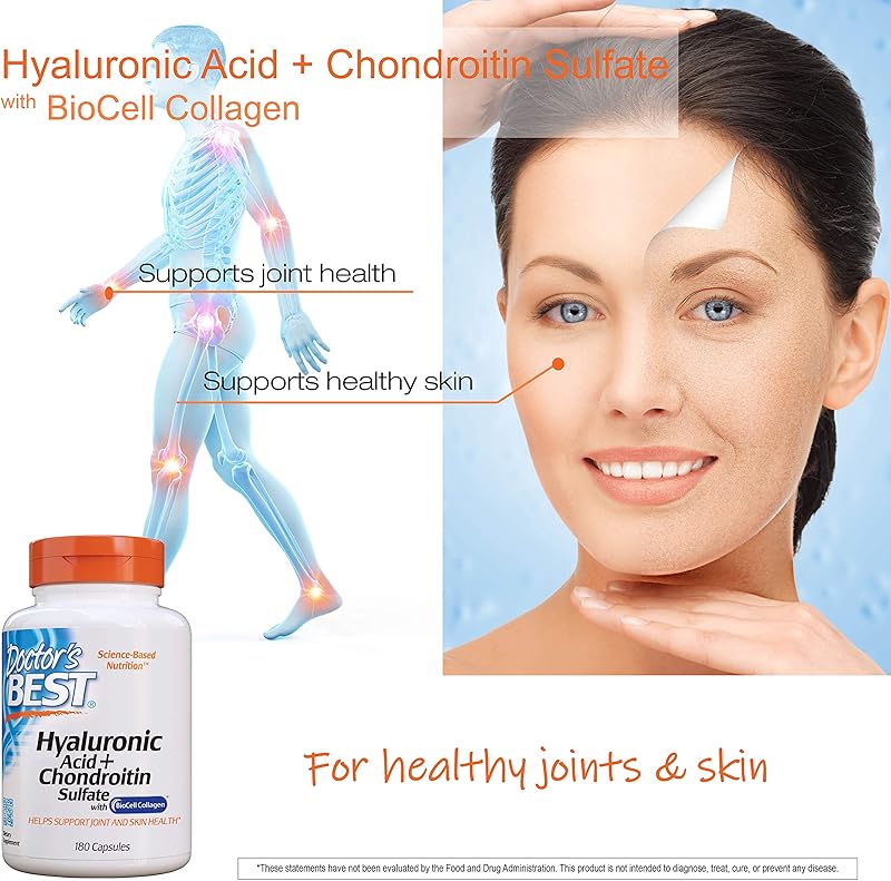 Doctor’s Best 多特倍斯 硫酸软骨素透明酸质胶囊 180粒 4.2折$24.43 海淘转运到手约￥172 S&S订购可再优惠5%