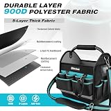 DURATECH Heavy Duty 900D Open Tote Tool Bag Electrician Plumber Shoulder Strap view 4